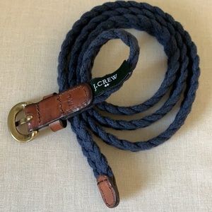 J Crew navy blue cotton braided belt size M/L